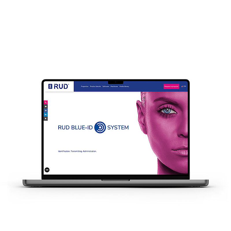 RUD BLUE-ID system for digital identification, data transmission and management of products.